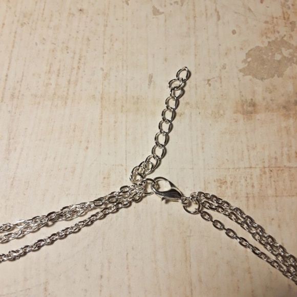 Feather Pendant Layer Silver Turquoise Necklace - Picture 6 of 6